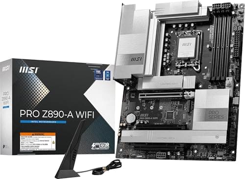 MSI PRO Z890-A WiFi ProSeries Motherboard (unterstützt Core Ultra Series 2 Intel Prozessoren, LGA 1851, DDR5, PCIe 5.0, M.2, SATA, 5Gbps LAN, USB Type-C, Wi-Fi 7, Bluetooth 5.4, Thunderbolt 4, ATX)