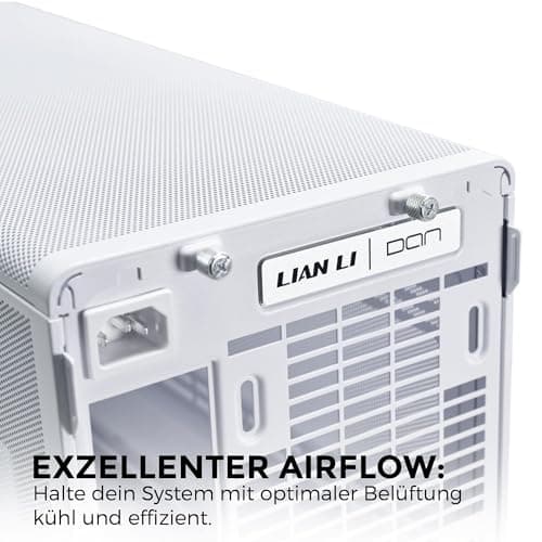 Lian Li DAN Cases A3-mATX PC-Gehäuse, anpassbares Layout, 415 mm GPU-Klarheit, unterstützt bis zu 360 mm Radiatoren, Stahl, Kunststoff, Weiß Weiß/Flyaway Orchidee Mesh Bild 5