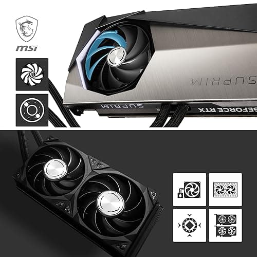 MSI GeForce RTX 4090 SUPRIM Liquid 24G Grafikkarte - RTX 4090 GPU, 24GB GDDR6X (21Gbps/384-bit), PCIe 4.0 - Wasserkühlung, Gaming & Silent Mode, RGB - HDMI 2.1, DisplayPort 1.4a Bild 8