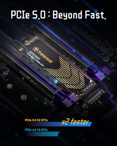 Transcend 4TB Gen5 SSD mit Kühlkörper, bis zu 14.500MB/s, Speichererweiterung für PS5-Konsolen, kompatibel mit Desktops/Laptops, M.2 2280 PCIe 5.0 NVMe Gen5x4 interne Solid State Festplatte, 3D TLC Bild 8