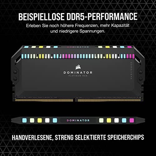 CORSAIR Dominator Platinum RGB DDR5 RAM 32GB (2x16GB) Bis zu 6400MHz CL32-40-40-84 1.40V Intel XMP 3.0 Desktop-Arbeitsspeicher – Schwarz (CMT32GX5M2B6400C32) Bild 6