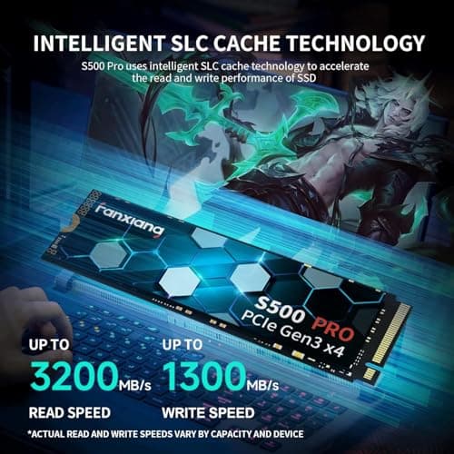 fanxiang M.2 SSD 512GB Interne NVMe SSD Festplatte PCIe 3.0, 3200MB/s Lesen, 1300MB/s Schreiben, SSD M.2 2280 mit SLC Cache, Kompatibel mit Laptop, Notebook und Desktop (S500Pro) Bild 4