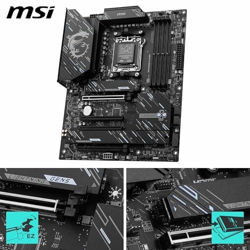 MSI X870 Gaming Plus WiFi Mainboard, ATX - Unterstützt AMD Ryzen 9000/8000/7000 Prozessoren, AM5-14+2+1 Duet Rail System, DDR5 8200+MT/s (OC), PCIe 5.0 x16 & 4.0 x16, M.2 Gen5, Wi-Fi 7, 5G LAN Bild 6