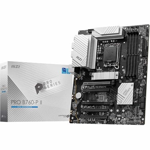 MSI PRO B760-P II Mainboard, ATX - Unterstützt Intel Core Prozessoren der 14., 13. und 12. Generation, LGA 1700 - DDR5 Memory Boost 7000+MHz/OC, PCIe 4.0 x16 Slots, M.2 Gen4 Slots, 2.5G LAN
