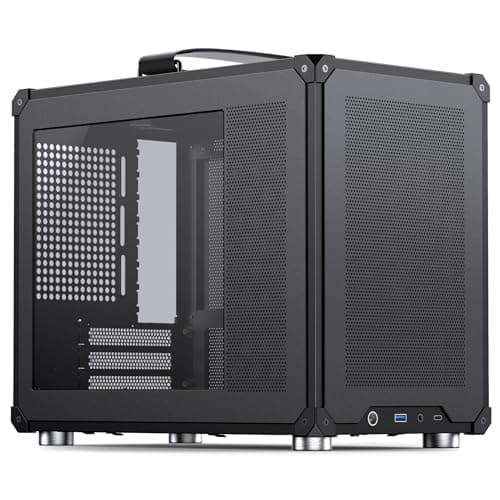 Jonsbo C6 MAX PC-Gehäuse Schwarz – kompaktes mATX Case mit Tragegriff, Airflow-Mesh, Platz für GPU bis 335mm, CPU-Kühler bis 170mm, 5 Lüfterplätze