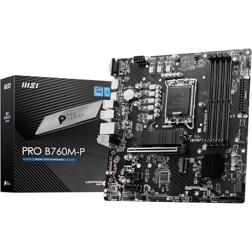 MSI Pro B760M-P Micro-ATX Mainboard, kompatibel mit Intel Core Prozessoren der 14., 13. und 12. Generation, LGA 1700, DDR5 Memory Boost 6800+MHz/OC, PCIe 4.0 x16 Steckplatz M.2 Gen4 Bild 2