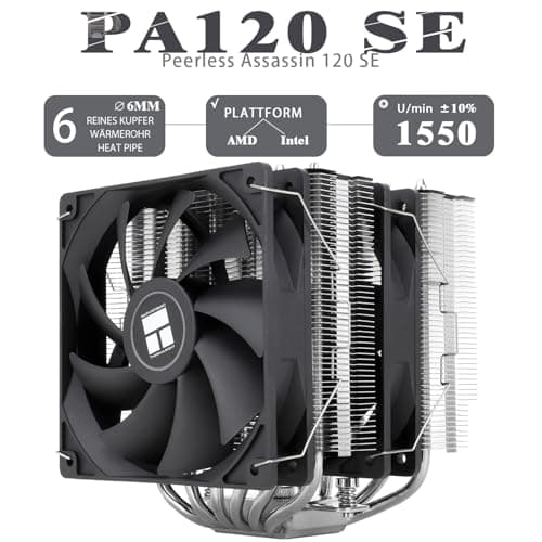 TR-Thermalright Peerless Assassin 120 SE CPU-Kühler, Hochleistungs-Twin-Tower-CPU-Luftkühler,geräuscharm 25,6dBA,155mm Höhe,6x6mm Heatpipes-Kühler,für Intel LGA 1700/1851/1150/1151/1200, AM4/AM5 Bild 4