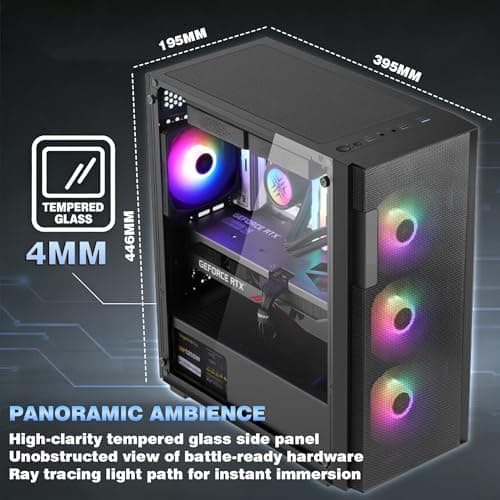 Gaming PC Core i5-12400F, GeForce RTX 3060, B610, 8GB 3200MHz DDR4 RAM, 500GB NVMe SSD, P550W, 5 RGB Lüfter, WLAN, leistungsstarker Gaming- & Kreativ-PC CoreI5 I5 12400F|RTX3060|8GB DDR4|500GB Bild 6
