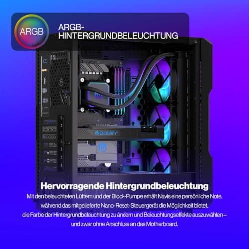 ENDORFY Navis F360 ARGB – AIO CPU-Wasserkühler, 360mm Radiator, PWM-Pumpe, 3x Fluctus 120 PWM ARGB Lüfter, Intel LGA 1700/1200/115x & AMD AM5/AM4 Bild 4