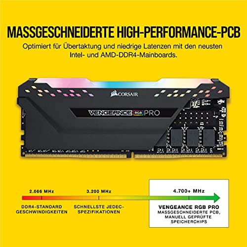 Corsair Vengeance RGB PRO 16GB (2x8GB) DDR4 Bis zu 3200MHz CL16 XMP 2.0 Enthusiast RGB LED-Beleuchtung Speicherkit - schwarz Bild 8