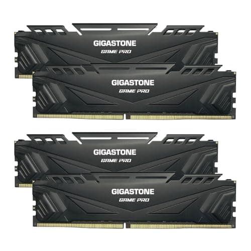 【DDR5 RAM】GIGASTONE Game PRO 128GB Kit (4x32GB) DDR5 6400MHz PC5-51200 CL40-40-40-84 Intel XMP 3.0 AMD Expo 1.35V UDIMM 288 Pin Unbuffered Non ECC High Performance Gaming Desktop Memory - Schwarz Bild 2