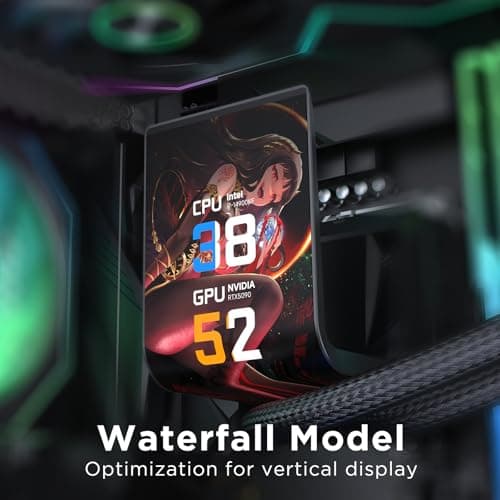 TZMRIT CA360 ARGB 360mm AIO Drehbar 6.67 '' AMOLED Gebogener Bildschirm 3D Anamorphe Wirkung Anpassbar AIO Wasserkühlung 360mm, 320w TDP, für Intel LGA 1851/1700 AMD AM5/AM4 (BK) Bild 8