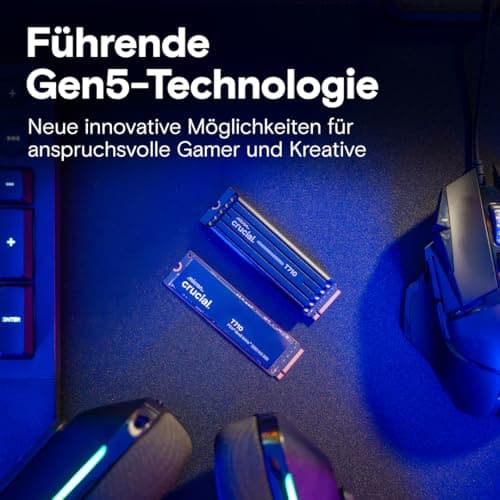 Crucial T710 SSD 1TB M.2 NVMe PCIe 5.0 x4 Gen5, bis zu 14.900 MB/s Lesen, 13.700 MB/s Schreiben, für Laptop und Desktop PC, TLC NAND, Interne Festplatte - CT1000T710SSD8-01 Bild 8