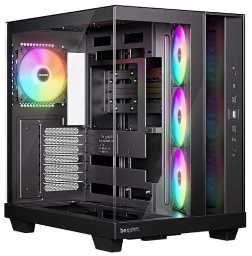 be quiet! Light Base 500 LX Black PC-Gehäuse, vollständig verglaste Front- und Seitenpaneele, Show Case, Dual Chamber Design, ARGB-Lüfter-Hub, 4 Light Wings LX PWM-Lüfter, rückseitiges Anschlussdesign