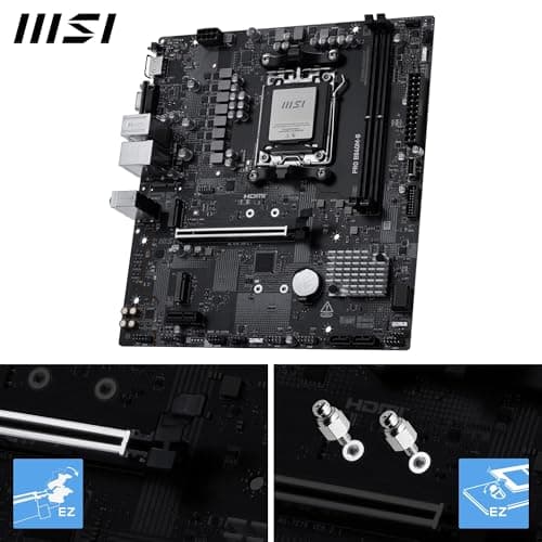 MSI PRO B840M-B Mainboard, mATX - Unterstützt AMD Ryzen 9000/8000 / 7000 Prozessoren, AM5 - DDR5 Memory Boost (8000+ MT/s OC), PCIe 4.0 x16, M.2 Gen4, 2.5G LAN Bild 6