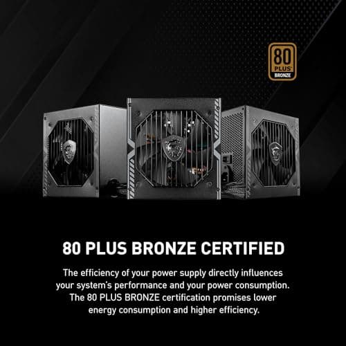 MSI MAG A550BN Netzteil, EU-Stecker - 550W, 80 Plus Bronze Zertifiziert, ATX-Netzteil, 12V Single-Rail, DC/DC-Spannungswandler-Design, 120mm Lüfter Bild 4