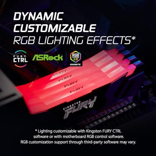 Kingston Fury Renegade Schwarz RGB XMP 32GB 7200MT/s DDR5 CL38 DIMM Desktop Gaming Speicher (Kit mit 2 ) - KF572C38RSAK2-32 Bild 5