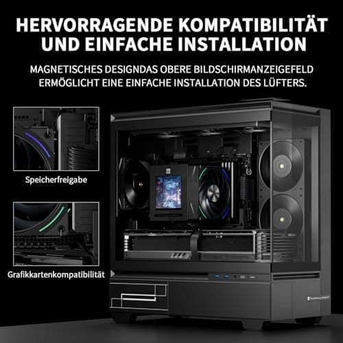 TR Phantom Spirit 120 Vision EVO CPU-Luftkühler, Desktop-Kühlkörper mit Dual-PWM-Lüfter, PC-Bildschirmkühler von 3,95 Zoll magnetisch, 480x480 Auflösungsvermögen, für LGA1851/1700, AM5 PS120 VISION EVO-DE Bild 8