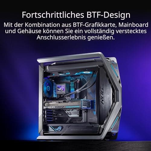 ASUS ROG Hyperion GR701 BTF Edition E-ATX Gaming Gehäuse (unterstützt Mainboards mit versteckten Anschlüssen, 420 mm Dual-Radiator-Unterstützung, 4x 140 mm-Lüfter, ARGB-Lüfter-Hub, 60W-Schnellladung) Bild 4
