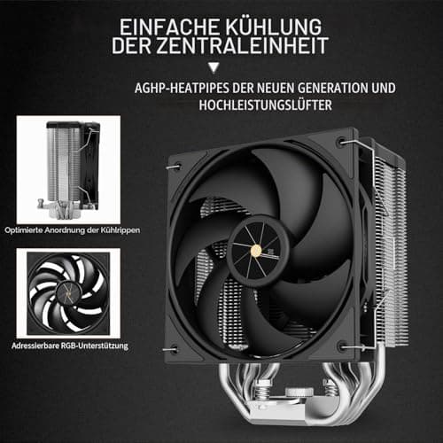 TR-Assassin X 120R Digital Black CPU Cooler Air mit 4X6mm Wärmeleitpaste, digitalem Display-Oberteil, PWM-Lüfter-Wärmekörper-Prozessorkühler, 151mm hoch AX120R D BLACK Bild 8