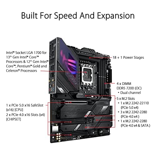 ASUS ROG Strix Z790-E Gaming WiFi Mainboard Sockel Intel LGA1700 (ATX, DDR5 Speicher, 5X M.2, PCIe 5.0, WiFi 6E, AI Overclocking, Aura Sync) Bild 4