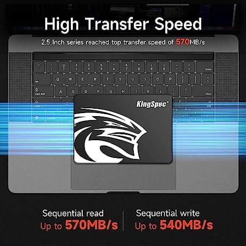 KingSpec 512GB 2.5" SATA Festplatte Intern SSD SATA 3 interne SSD 3D NAND Flash, 2.5 Zoll kompatibel mit Desktop/Laptop Bild 4