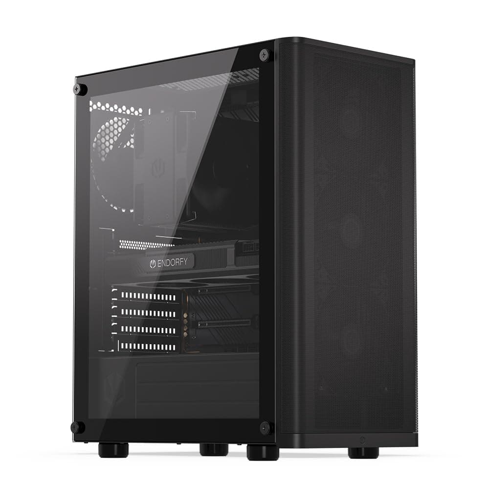 ENDORFY Ventum 200 Air PC Gehäuse ATX mit Tempered Glass, 4X Stratus 120 PWM, Mesh Front, Unterstützung für 360 mm Radiator, Staubfilter, ATX mATX ITX Bild 2