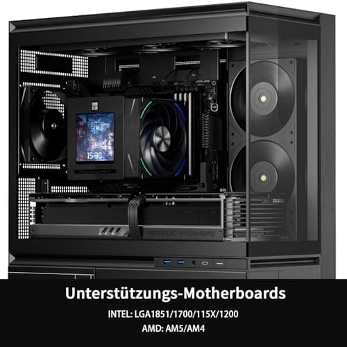 Thermalright TR Phantom Spirit 120 Vision EVO CPU Luftkühler, Twin Tower Radiator 2150RPM Geschwindigkeit, 480x480 Auflösungsvermögen IPS Bildschirm mit 3.95in, Computer Kühler für Intel lga1851/AM5 Schwarz-PS120 V EVO Bild 4