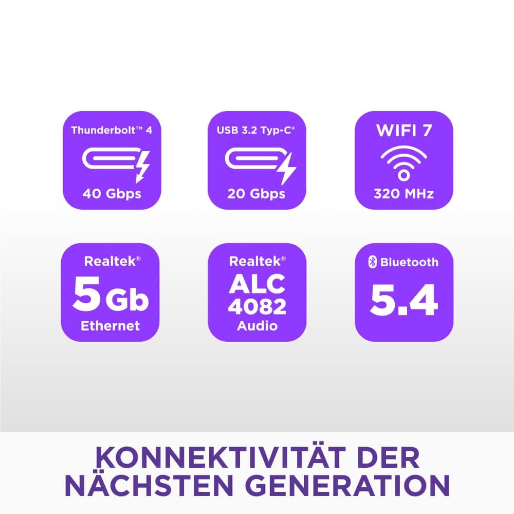 NZXT N9 Z890 - Intel Z890 LGA 1851 ATX Gaming-Mainboard für Core Ultra (Serie 2) - 20+1+1, DDR5, 5X M.2, PCIe 5.0, Wi-Fi 7, 5GbE, Thunderbolt 4 - RGB, Vollmetallabdeckung - Schwarz Intel Z890 Chipset N9 Schwarz Bild 7