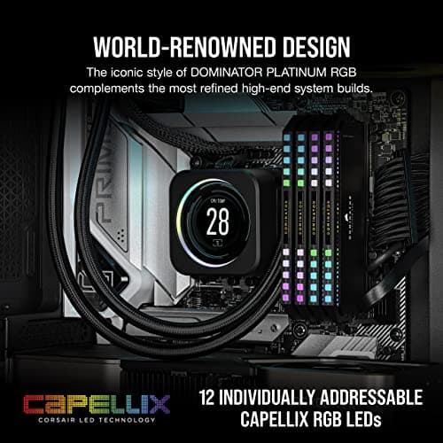 CORSAIR Dominator Platinum RGB DDR5 RAM 64GB (4x16GB) Bis zu 6400MHz CL32-40-40-84 1.40V Intel XMP 3.0 Desktop-Arbeitsspeicher – Schwarz (CMT64GX5M4B6400C32) Bild 8