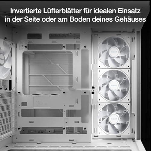 be quiet! Light Wings LX 120mm PWM Reverse White Lüfter, 7 optimierte und invertierte Lüfterblätter, außergewöhnlicher Luftdruck, ideal in der Seite oder am Boden des Gehäuses, beleuchteter Hub Bild 6