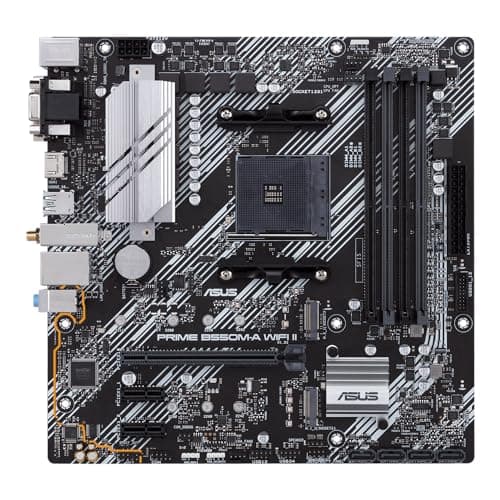 ASUS Prime B550M-A WiFi II Gaming Mainboard Sockel Ryzen AM4, mATX (AMD B550, PCIe 4.0, WiFi6, Dual M.2, SATA 6Gbit/s, Aura Sync) Bild 3