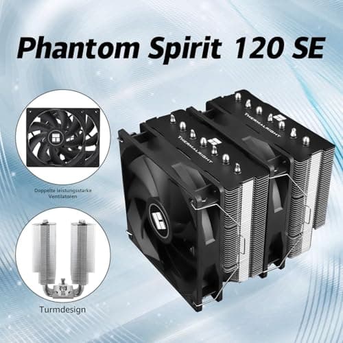 TR Phantom Spirit 120SE CPU-Kühler, CPU-Kühler mit 7 Heatpipes, Doppel-Lüfter 120 mm TL-C12B V2 PWM, AGHP 4.0, für AMD AM4 AM5/Intel 1700/1150/1151/1200 PS120SE Bild 4