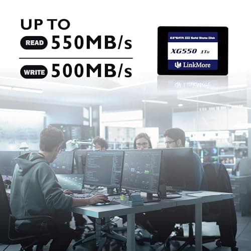LinkMore XG550 1 TB interne SSD SATA III 2,5" (6 Gb/s) SSD, Lesegeschwindigkeit bis zu 550 MB/s, kompatibel mit 2,5 Zoll Laptops und Desktop-PCs 1TB Bild 4