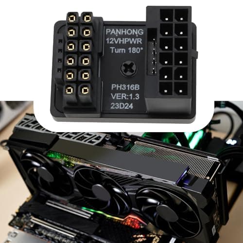 OTOTEC 1 X 12VHPWR 12+4-poliger Netzadapter ATX 3.0 16-polige GPU PCIe5.0 180-Grad-Winkel Netzadapteranschluss 600 W Kompatibel mit RTX 4090 4080 4070Ti 3090Ti Grafikkarte Typ B Bild 4