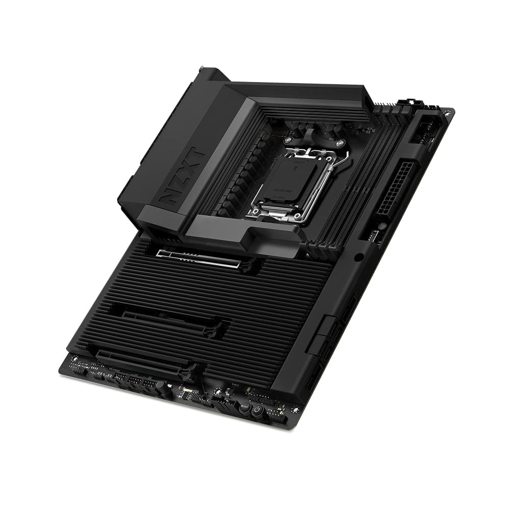 NZXT N7 B850 - AMD B850 AM5 ATX Gaming-Mainboard für Ryzen 9000/8000/7000 – 16+2+1, DDR5, 3X M.2, PCIe 5.0, Wi-Fi 6E, 2.5GbE LAN, USB 4 – M.2 NVME mit Schnellverschluss – Vollabdeckung – Schwarz Bild 2