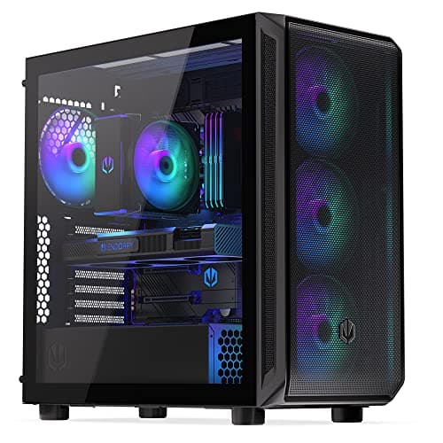 ENDORFY Arx 700 ARGB PC Gehäuse ATX mit Hartglas Seitenfenster | 4x Stratus 140 PWM ARGB Lüfter, USB C, Mesh Front und Top, 360 mm Radiator Support, GPU bis 410 mm, Schwarz Bild 2
