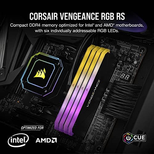 Corsair Vengeance RGB RS 32 GB (2 x 16 GB) DDR4 3.200MHz C16 Arbeitsspeicher (Dynamische RGB-Beleuchtung, Kompatibilität mit Intel & AMD 300/400/500 Series) Schwarz, CMG32GX4M2E3200C16 Bild 4