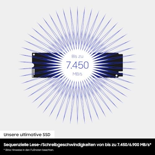 Samsung 990 PRO NVMe M.2 SSD , 1 TB, PCIe 4.0, 7.450 MB/s Lesen, 6.900 MB/s Schreiben, Interne SSD für Gaming und Videobearbeitung, Schwarz, MZ-V9P1T0BW Bild 6
