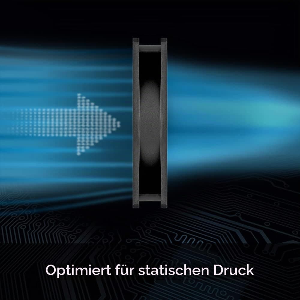 ARCTIC P8 (5 Stück) - PC Lüfter, 80 mm Gehäuselüfter optimiert für statischen Druck, hochwertiges Gleitlager, Computer, PC, 3000 rpm - Schwarz Bild 4