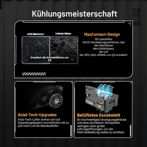 ASUS TUF Gaming GeForce RTX 5080 16GB GDDR7 OC Edition Gaming Grafikkarte (PCIe 5.0, HDMI/DP 2.1, 3.6-Slot, Komponenten in Militärqualität, schützende PCB-Beschichtung, Axial-Tech Lüfter, Bild 8