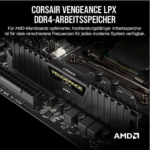 Corsair VENGEANCE LPX DDR4 RAM 32GB (2x16GB) Bis zu 3600MHz CL18 AMD Ryzen Computerspeicher – Schwarz (CMK32GX4M2Z3600C18) Bild 4