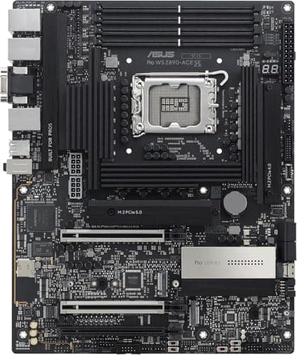 ASUS PRO WS Z890-ACE SE Workstation Mainboard Sockel Intel LGA 1851 (ATX, PCIe 5.0, DDR5, 10Gb & 2,5Gb-Ethernet, 4X M.2-Steckplätze, 1x USB 20Gpbs-Frontanschluss, Onboard-BMC)