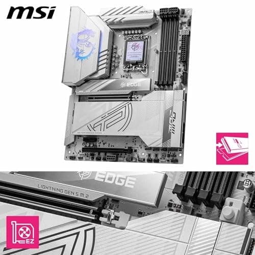 MSI MPG Z890 Edge TI WiFi Mainboard, ATX - Unterstützt Intel Core Ultra Prozessoren (Serie 2), LGA 1851-90A SPS VRM, DDR5 Memory Boost (9066+ MT/s OC), PCIe 5.0 x16, M.2 Gen5, Wi-Fi 7, 5G LAN Bild 6