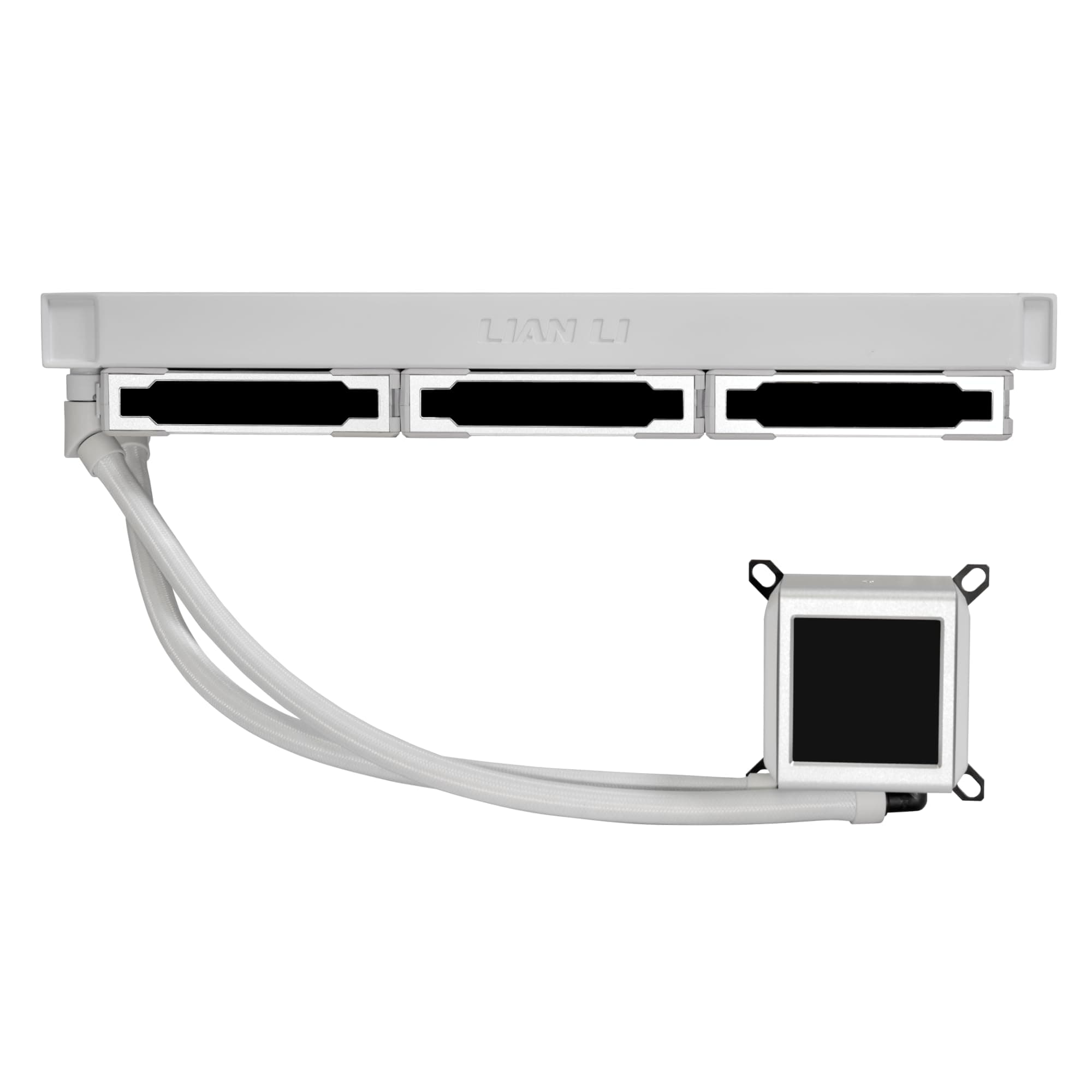 Lian Li Galahad LCD AIO CPU-Kühler, Hochleistungs-ARGB-Lüfter, LCD-Bildschirm, 45-Grad-Anschlüsse, Asetek-Pumpe der 8. Generation, 280mm, Weiß Bild 5