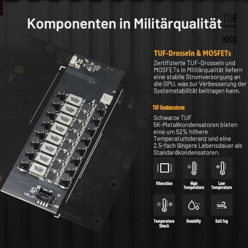 ASUS TUF Gaming GeForce RTX 5080 16GB GDDR7 OC Edition Gaming Grafikkarte (PCIe 5.0, HDMI/DP 2.1, 3.6-Slot, Komponenten in Militärqualität, schützende PCB-Beschichtung, Axial-Tech Lüfter, Bild 4