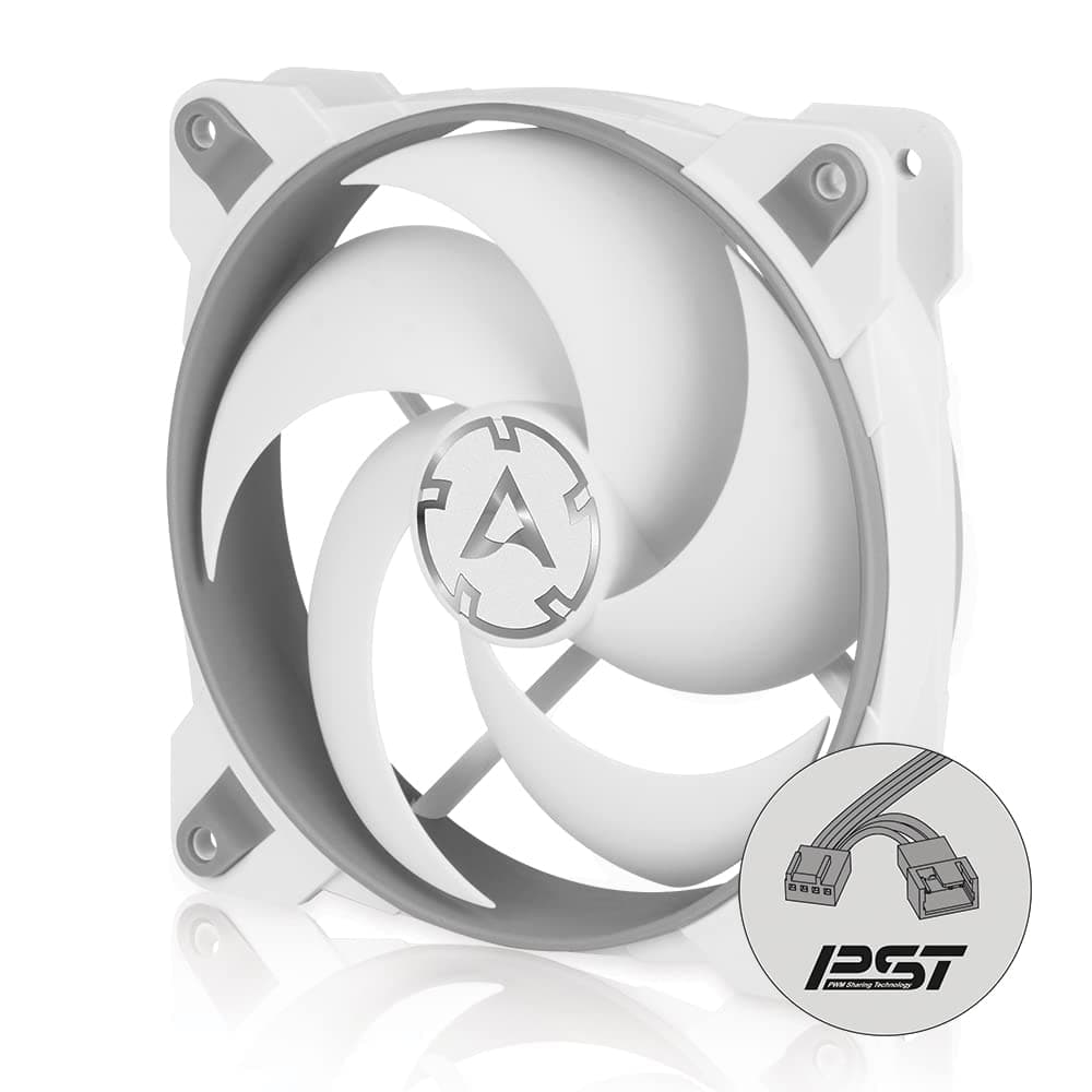 ARCTIC BioniX P120 - PC Lüfter, 120 mm Gaming Gehäuselüfter, PWM PST-Sharing-Funktion, Optimiert für statischen Druck, Kühler, RPM synchron, 200-2100 rpm - Grau/weiß Bild 2