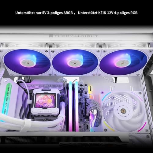 TR FW 360 Weiß ARGB-360mm AIO CPU Flüssigkeitskühler, IPS LCD-Bildschirm mit 320 * 240 Auflösung, für AM4/AM5/Intel LGA1700, „2,4 Zoll“ magnetischer LCD-Bildschirm für Bilder – Weiß FW360 White ARGB Bild 4