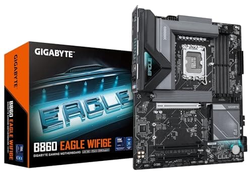 GIGABYTE B860 Eagle WIFI6E Intel Core Ultra (Serie 2) LGA 1851 Motherboard, ATX, DDR5, 3X M.2, PCIe 5.0, USB-C, WIFI6E, 2,5 GbE LAN, EZ-Latch