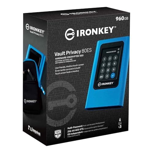 Kingston IronKey Vault Privacy 80 - Externe SSD - FIPS 197-zertifiziert mit XTS-AES-256-Bit-Verschlüsselung- Up to 250MB/s beim Lesen, 250MB/s beim Schreiben - IKVP80ES/960G Bild 5